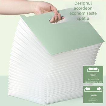 Organizator de fișiere A4 cu 25 compartimente, design acordeon, portabil, orientare orizontală sau verticală