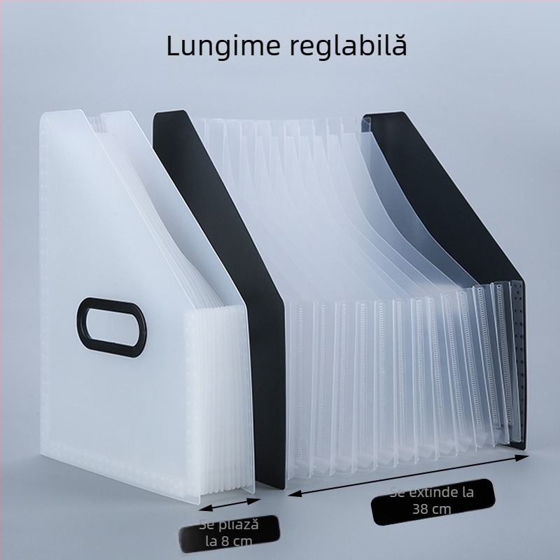 Organizator plastic cu 13 compartimente pentru documente și fișe de examen