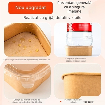 Cutie de prânz de unică folosință din hârtie kraft, pentru picnic și camping în aer liber – sushi