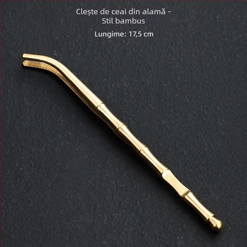 Mingqitang Set de clipuri pentru ceai din alamă, clește pentru ceai și clip pentru ceașcă, accesorii pentru ceremonia ceaiului