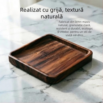 Tavă de ceai din lemn de nuc cu divider pentru ceai și accesorii de degustare, pentru uz casnic