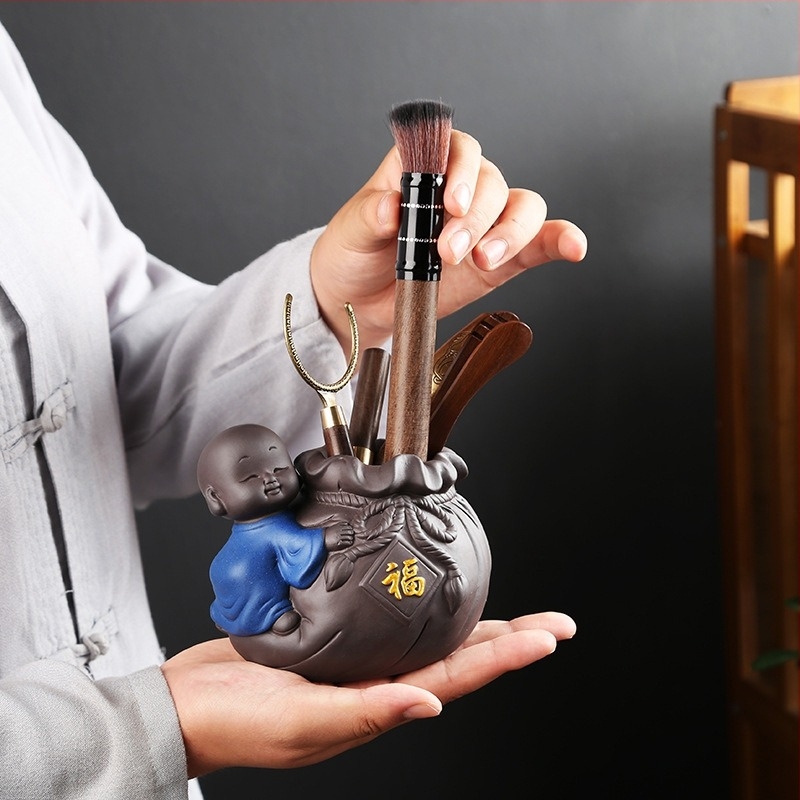 Set pentru ceremonia ceaiului Six Gentlemen, accesorii Kung Fu pentru ceai: cuțit de ceai, clips, perie, lingură și unelte de preparare a ceaiului