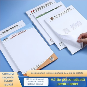 Hartie de corespondență personalizată cu siglă, papetărie corporativă, format A4/A5, foi de schițe, documente oficiale, etichete pentru broșuri, note