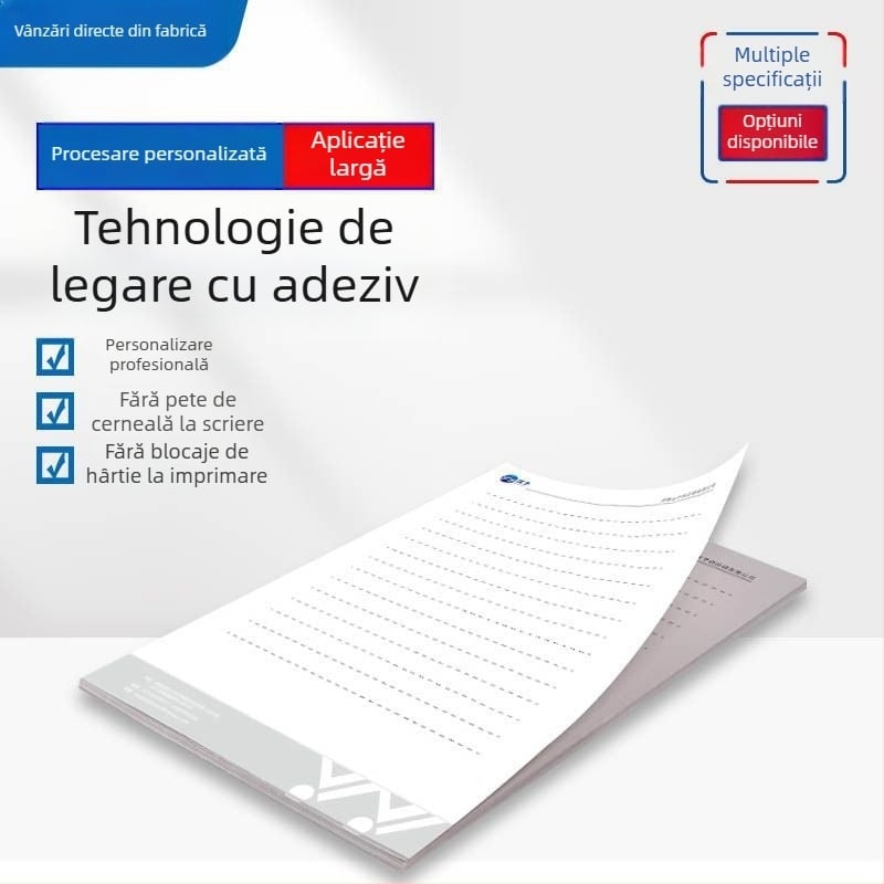 Hartie de corespondență personalizată cu siglă, papetărie corporativă, format A4/A5, foi de schițe, documente oficiale, etichete pentru broșuri, note