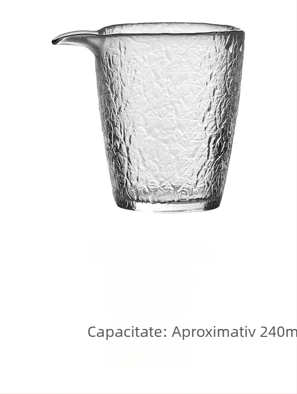 Set Gongfu de ceai din sticlă pentru uz casnic — ceainic, cești, cană de distribuție, bol cu capac în model scoarță