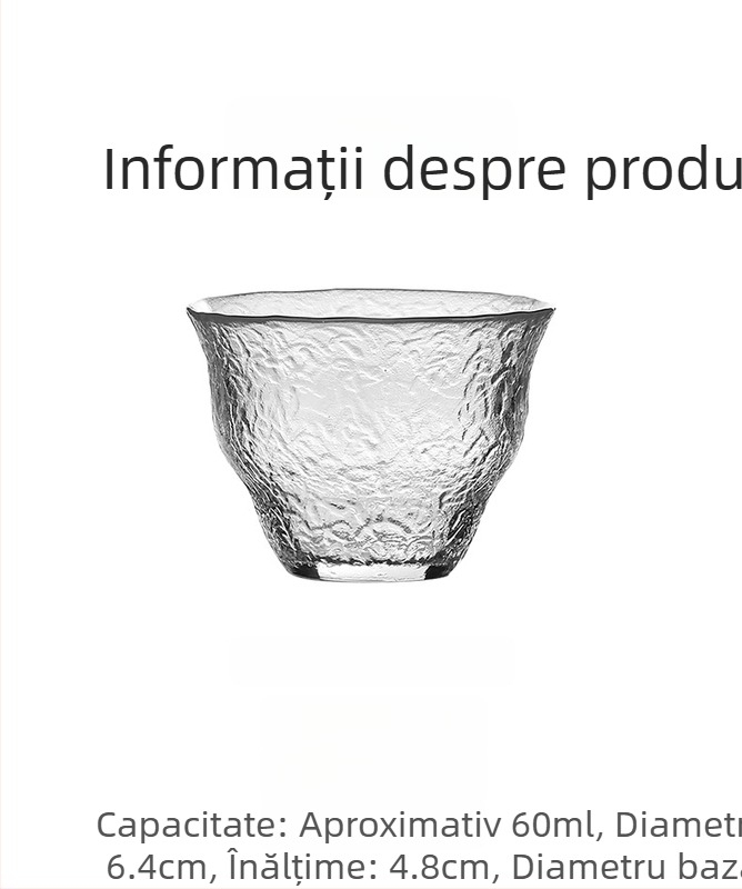 Set Gongfu de ceai din sticlă pentru uz casnic — ceainic, cești, cană de distribuție, bol cu capac în model scoarță