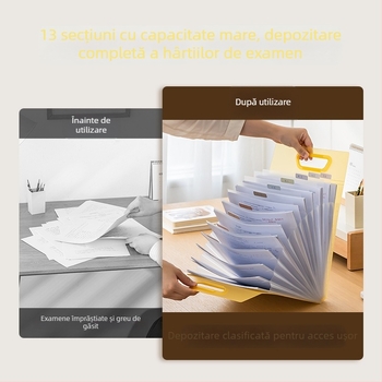 Geantă portabilă pentru stocarea foilor de test cu dosar acordeon, capacitate mare