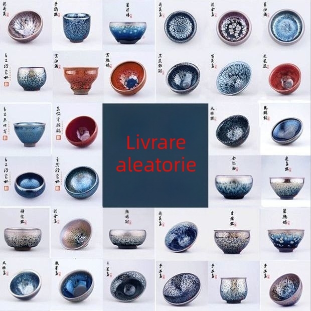 Ceșuță de ceai Jianzhan cu glazură de cuptor, ceramic Gongfu pentru degustare ceai, mică, individuală