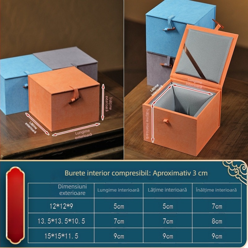 Cutie din velur brocart cu model de zăpadă pentru ceainic Yixing Zisha, stil retro național, ambalaj cadou și spațiu de depozitare pentru bijuterii