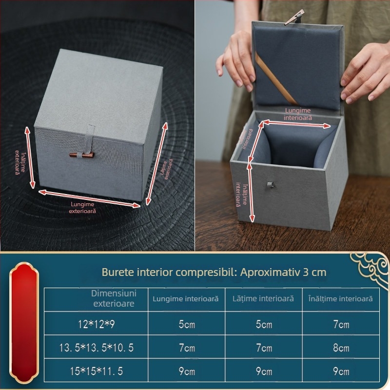 Cutie din velur brocart cu model de zăpadă pentru ceainic Yixing Zisha, stil retro național, ambalaj cadou și spațiu de depozitare pentru bijuterii