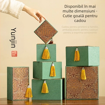 Set pentru ceremonia ceaiului: Cutie cadou pentru ceainic și ceașcă, Cutie de depozitare pentru ceașcă, Cutie cu ciucuri brocart