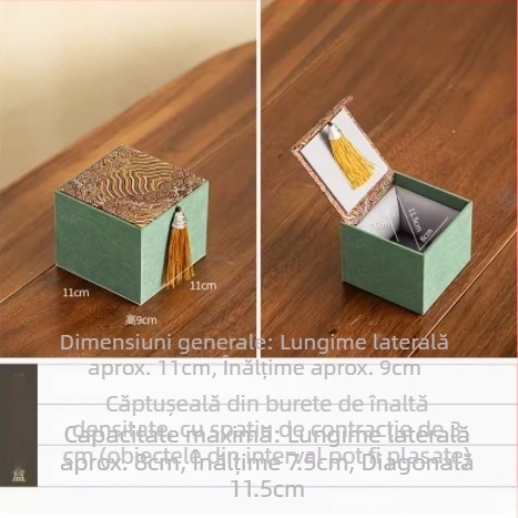 Set pentru ceremonia ceaiului: Cutie cadou pentru ceainic și ceașcă, Cutie de depozitare pentru ceașcă, Cutie cu ciucuri brocart