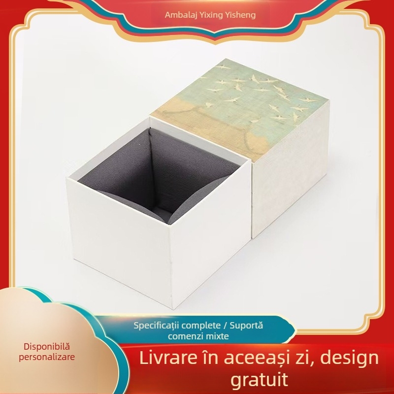Ceainic Jian ware cu capac, set de ceai din porțelan cu cești, într-o cutie cadou și cutie de depozitare retro