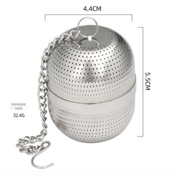 Filtru de ceai din oțel inoxidabil 304, cu bilă de infuzie pentru condimente, pentru termos