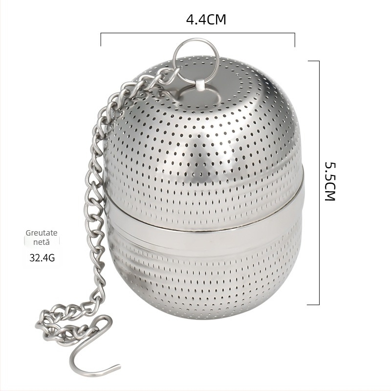 Filtru de ceai din oțel inoxidabil 304, cu bilă de infuzie pentru condimente, pentru termos