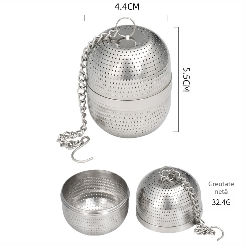 Filtru de ceai din oțel inoxidabil 304, cu bilă de infuzie pentru condimente, pentru termos