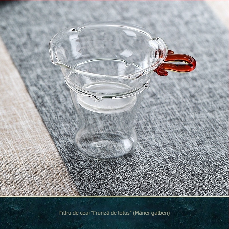 Filtru de ceai din sticlă borosilicat de înaltă rezistență, sită pentru frunzele de ceai – accesorii pentru ceremonia ceaiului