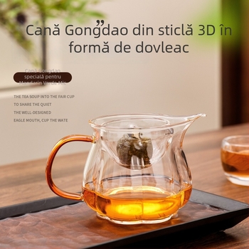 Dovleac de sticlă cu filtru de ceai, ceai din mandarin verde mic, ceașcă de echitate, separator rezistent la căldură pentru ceai verde, stil japonez cu mâner