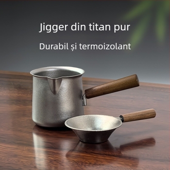 Set de ceai din titan pur, portabil și izolat, pentru birou de afaceri și preparare ceai în aer liber, ceașcă de echitate de înaltă calitate, stil chinezesc nou