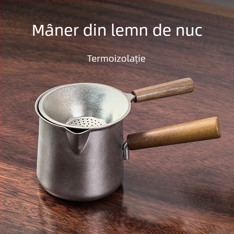 Set de ceai din titan pur, portabil și izolat, pentru birou de afaceri și preparare ceai în aer liber, ceașcă de echitate de înaltă calitate, stil chinezesc nou