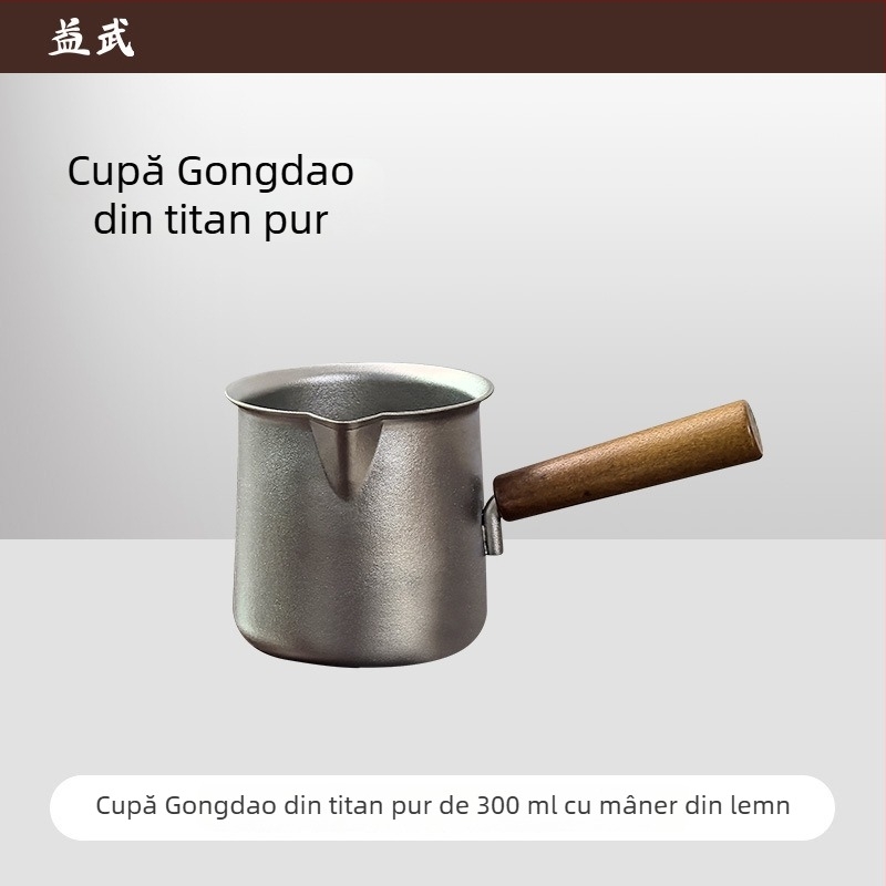 Set de ceai din titan pur, portabil și izolat, pentru birou de afaceri și preparare ceai în aer liber, ceașcă de echitate de înaltă calitate, stil chinezesc nou