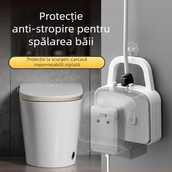 Priză impermeabilă cu protecție la scurgeri, pentru baie, cu 5 pini, montaj pe perete, pentru toaletă inteligentă și boiler