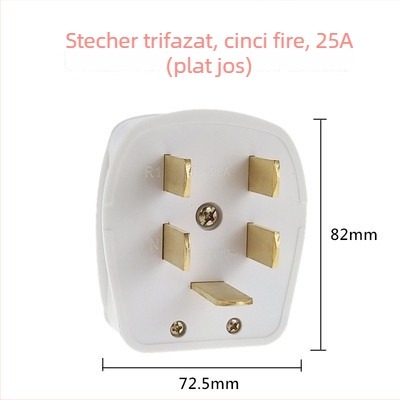 Priză de perete Tip 86, 440V, trei faze, cinci poli, priză industrială 16A/25A, conector pentru aer condiționat 380V cu cinci fire