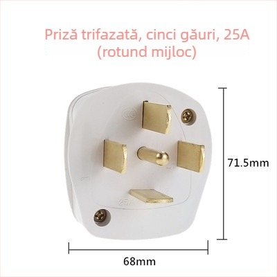 Priză de perete Tip 86, 440V, trei faze, cinci poli, priză industrială 16A/25A, conector pentru aer condiționat 380V cu cinci fire