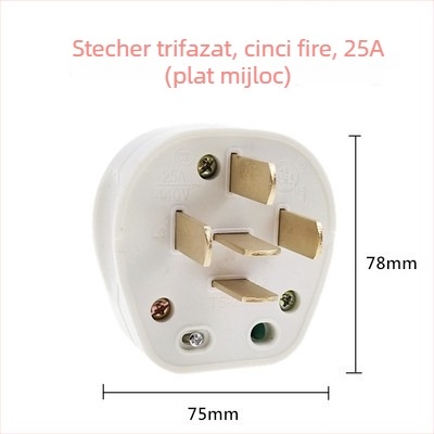 Priză de perete Tip 86, 440V, trei faze, cinci poli, priză industrială 16A/25A, conector pentru aer condiționat 380V cu cinci fire