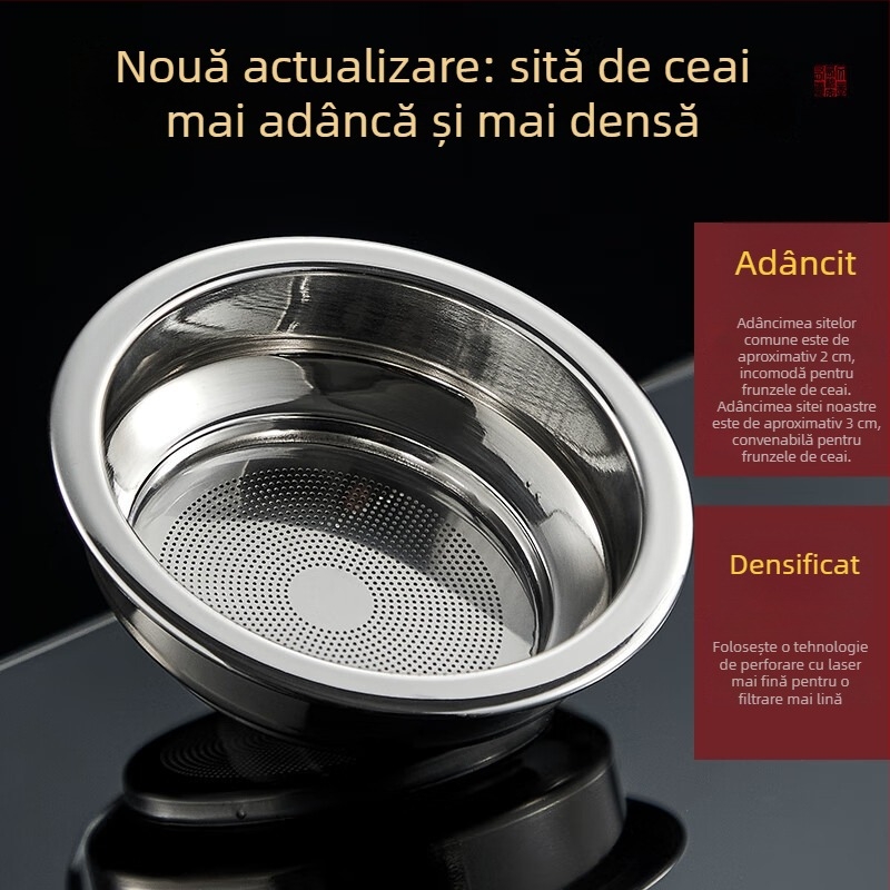 Set de ceai din sticlă borosilicat rezistentă la temperatură, transparent, cu separator de ceai și tavă pentru ceremonia ceaiului