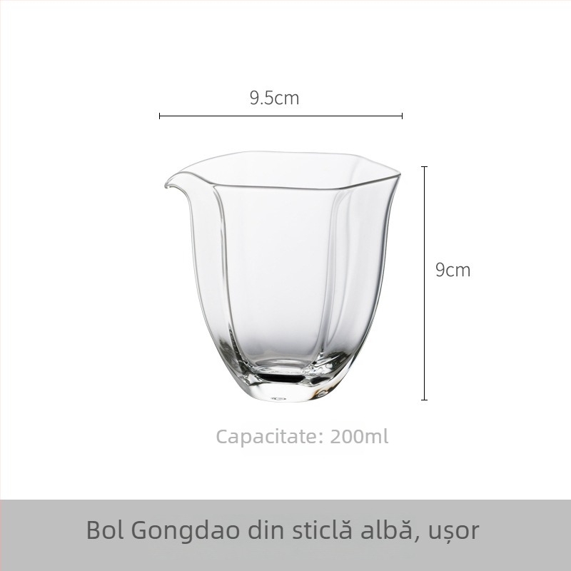 Ceașcă mare, transparentă, rezistentă la căldură, cu Tea Sea — set Kung Fu pentru ceremonia ceaiului, separator de ceai