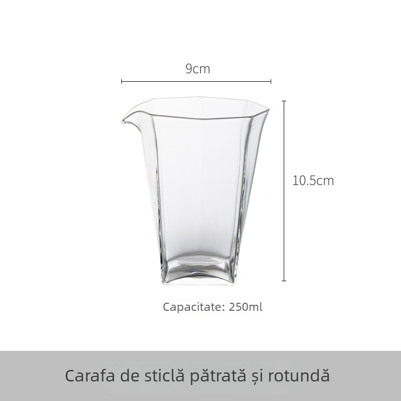 Ceașcă mare, transparentă, rezistentă la căldură, cu Tea Sea — set Kung Fu pentru ceremonia ceaiului, separator de ceai