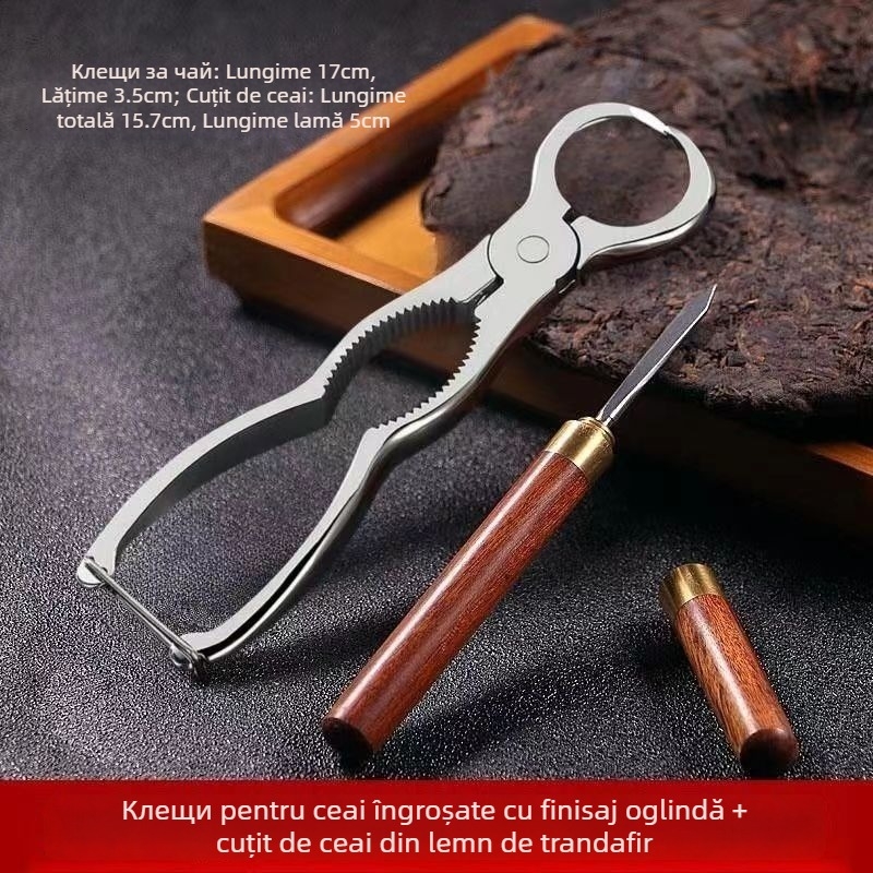 304 oțel inoxidabil, clește pentru ceai Puer, deschizător puternic pentru nuci, deschizător pentru blocuri de ceai, ridicător de ceai, cuțit de ceai pătrat, cutie cadou