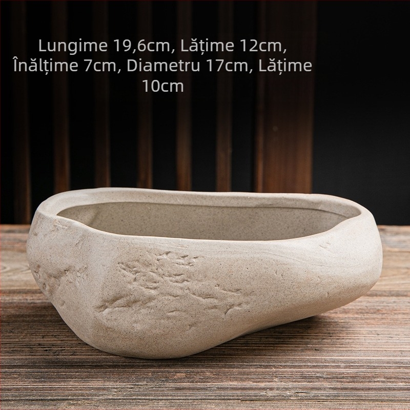 Curățător ceramic retro pentru ceai – recipient mic pentru spălarea cănilor și a pensulelor, set Gongfu de ceai