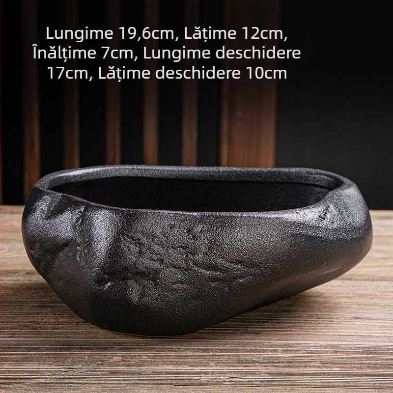 Curățător ceramic retro pentru ceai – recipient mic pentru spălarea cănilor și a pensulelor, set Gongfu de ceai