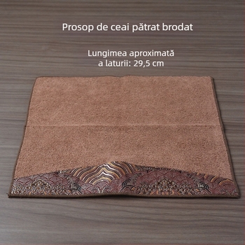 Prosop de ceai pătrat, stil chinezesc, brocart Cloud Brocade, gros, dimensiune mare, absorbant pentru ceremonia ceaiului și masa de ceai