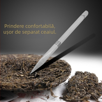 Set de unelte pentru ceai din oțel inoxidabil: ac de ceai, cuțit de ceai, deschizător pentru ceai Pu'er în formă de bloc, con de ceai, cărămidă de ceai, unealtă de divizare a ceaiului, accesoriu pentru ceremonia ceaiului