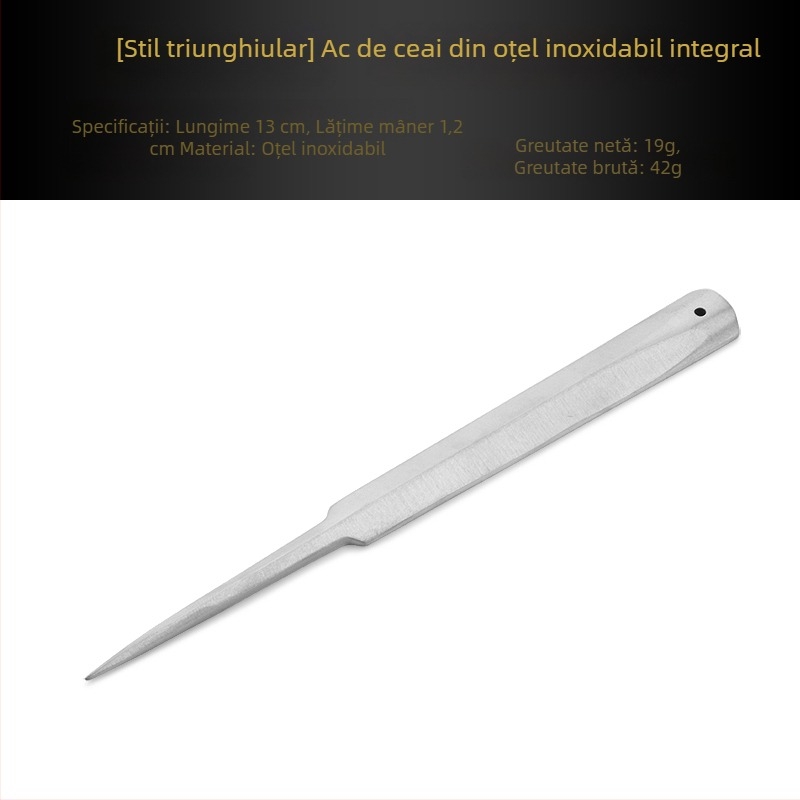 Set de unelte pentru ceai din oțel inoxidabil: ac de ceai, cuțit de ceai, deschizător pentru ceai Pu'er în formă de bloc, con de ceai, cărămidă de ceai, unealtă de divizare a ceaiului, accesoriu pentru ceremonia ceaiului