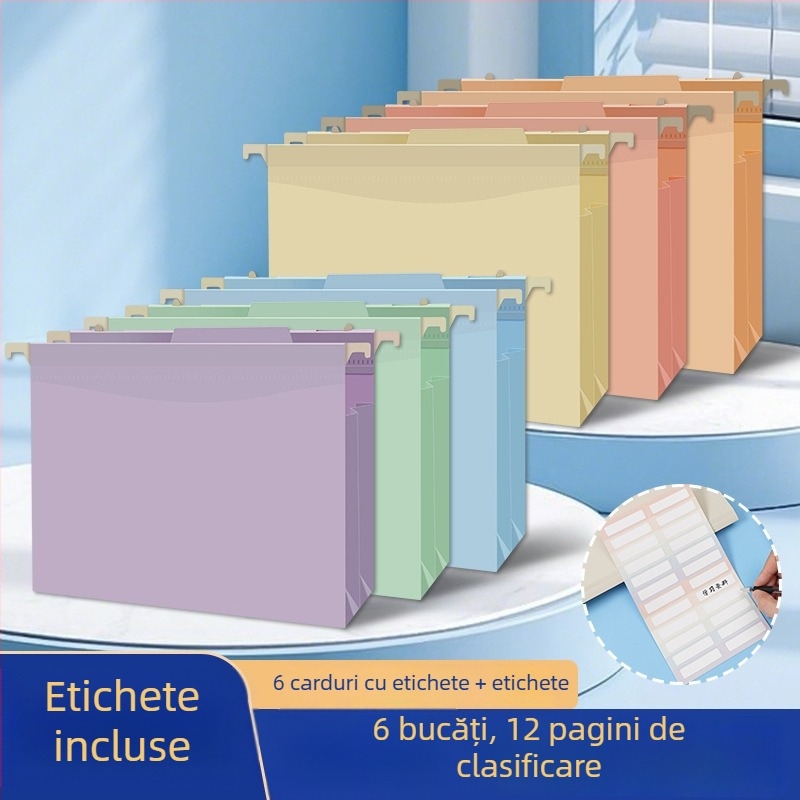 Clip de fișiere A4 în Morandi, clips de eliberare rapidă, clip de sortare a fișierelor, cutie de depozitare pentru eșarfe