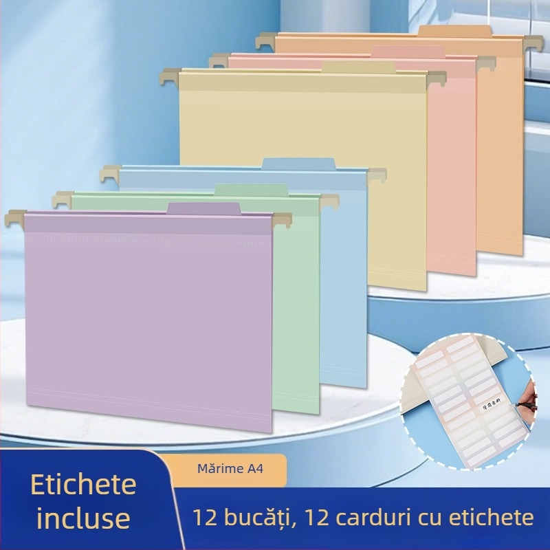 Clip de fișiere A4 în Morandi, clips de eliberare rapidă, clip de sortare a fișierelor, cutie de depozitare pentru eșarfe