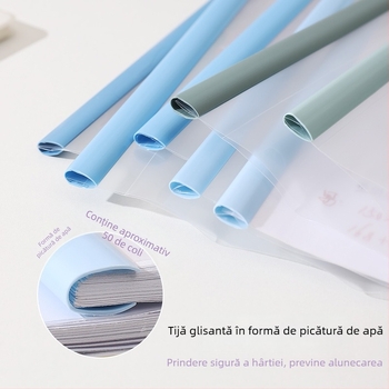 Dosar A4 cu clemă cu levier, transparent, întărit, în nuanțe Morandi, pentru elevi
