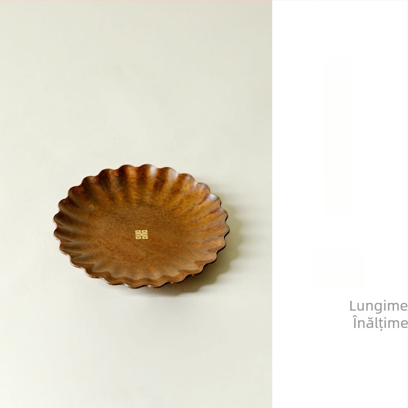Xunyun Yaji cupru pur, lucrat manual, stil vintage, suport pentru ceainic cu design petale de crizantemă, pernă antiderapantă și izolație termică, accesoriu pentru ceremonia ceaiului