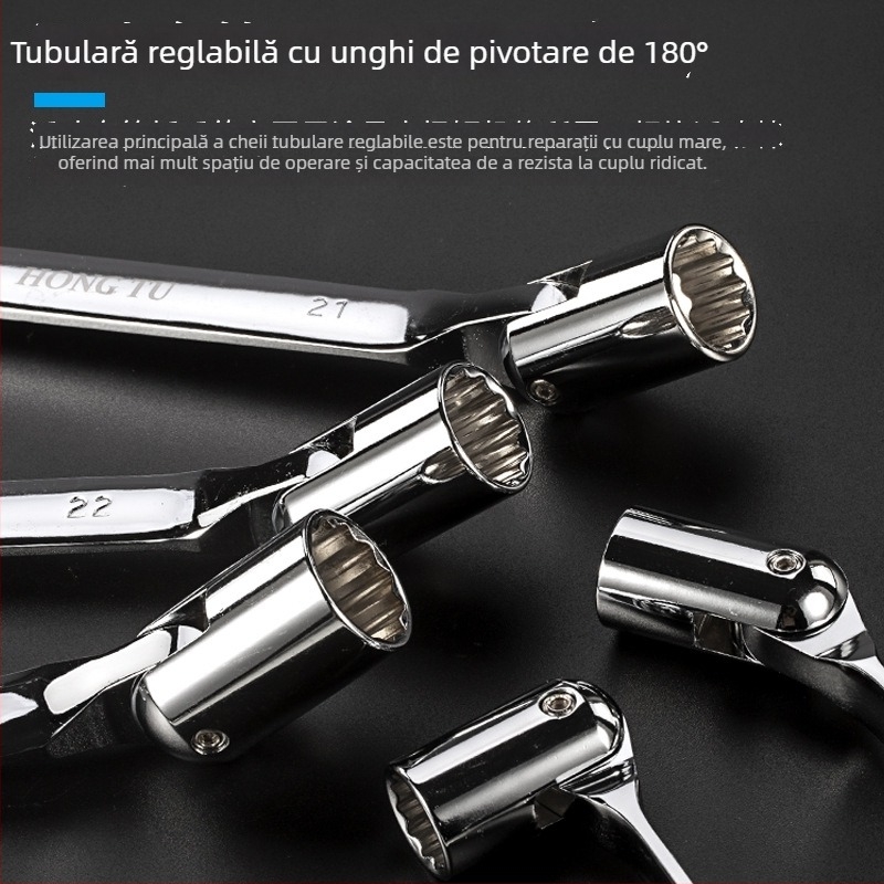 Hongtu cheie cu soclu cu două capete, cap rotativ în formă de floare, cap mobil înclinat, 8–22 mm