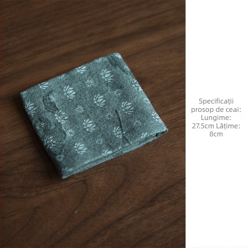 Prosop de masă pentru ceai din bumbac–lână, jacquard vintage cu model floral ars, absorbant, cu două fețe; cârpă de curățare, prosop pentru ceai și accesorii pentru setul de ceai