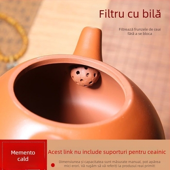 Ceainic din lut mov cu patru cești, set Gongfu compact, ceramică Yixing, ceainic cu filtru din lut roșu, capacitate mare