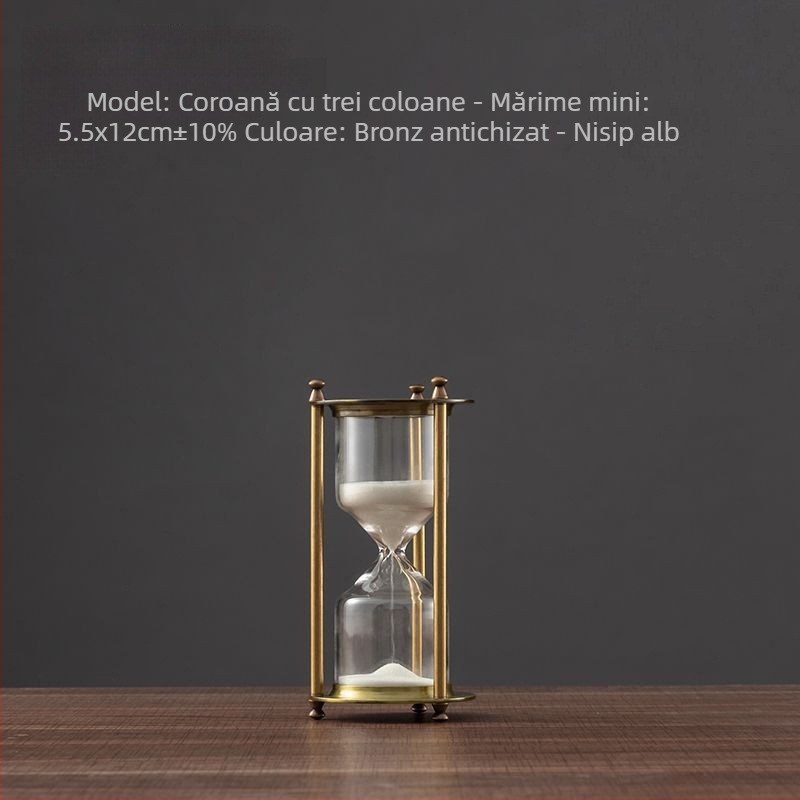 Kyushu clepsidră metalică, ceas de nisip din aliaj de zinc, decor de birou cu coroană 1917
