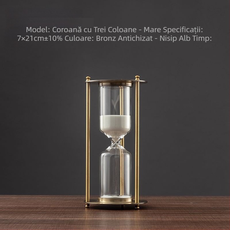 Kyushu clepsidră metalică, ceas de nisip din aliaj de zinc, decor de birou cu coroană 1917