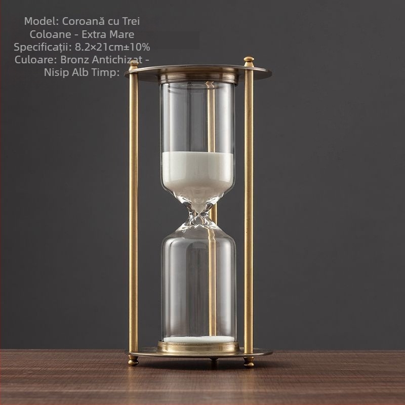 Kyushu clepsidră metalică, ceas de nisip din aliaj de zinc, decor de birou cu coroană 1917