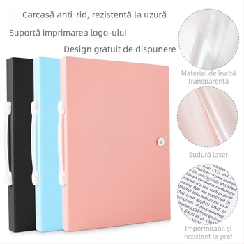 Dosar de artă portabil A3, din plastic, cu mai multe pagini, pentru schițe și afișe