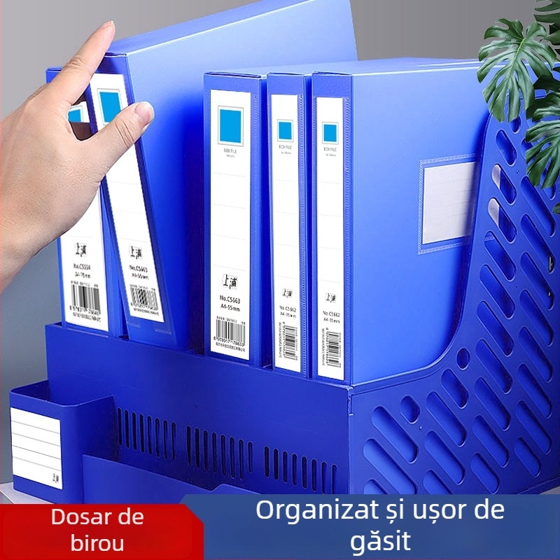 Cutie pentru dosare A4, plastic, capacitate mare, depozitare documente de birou